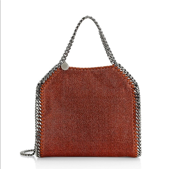 Stella McCartney Lurex Mini Falabella Tote-Copper/ red - Picture 3 of 7